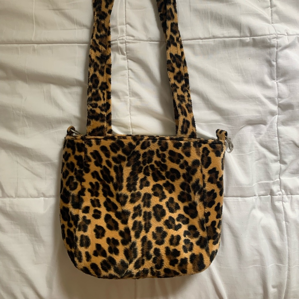 Furry cheetah bag